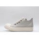 Rick Owens Luxor Low-Top Leather Sneakers Cool Grey