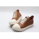 Rick Owens Luxor Low-Top Leather Sneakers Brown