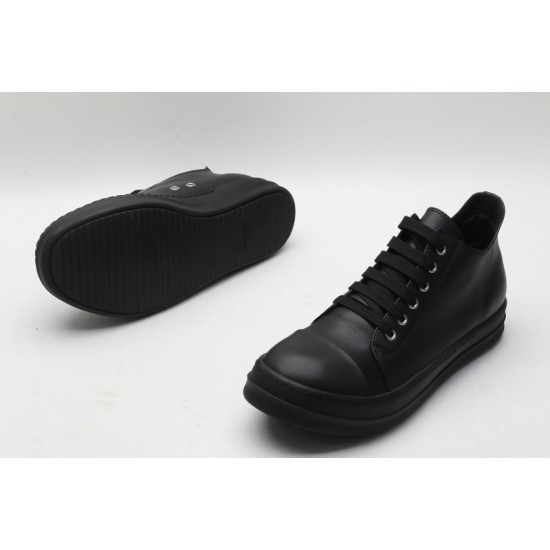 Rick Owens Luxor Low-Top Leather Sneakers Black