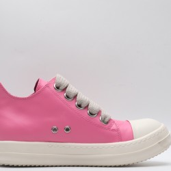 Rick Owens Luxor Low-Top Leather Sneakers Pink