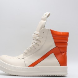 Rick Owens Geobasket Sneakers White Orange