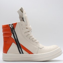 Rick Owens Geobasket Sneakers White Orange