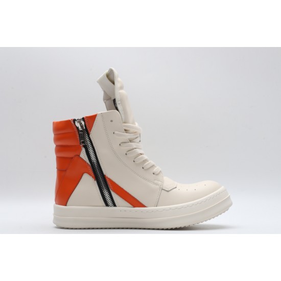 Rick Owens Geobasket Sneakers White Orange