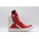 Rick Owens Geobasket Sneakers Red