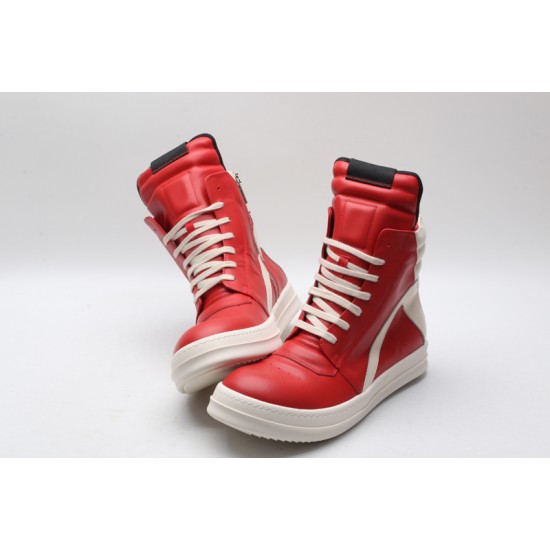 Rick Owens Geobasket Sneakers Red