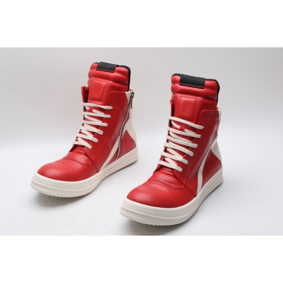 Rick Owens Geobasket Sneakers Red