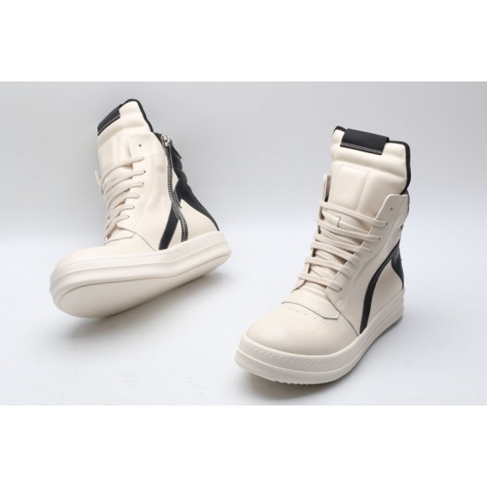 Rick Owens Geobasket Sneakers Milk Black