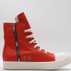 Rick Owens High-top Vegetable-Tanned Buffed Leather Orange