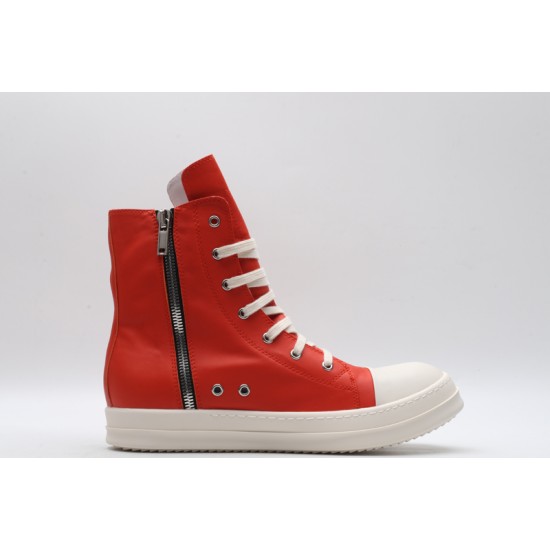 Rick Owens High-top Vegetable-Tanned Buffed Leather Orange