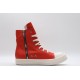 Rick Owens High-top Vegetable-Tanned Buffed Leather Orange