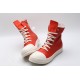 Rick Owens High-top Vegetable-Tanned Buffed Leather Orange