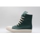 Rick Owens High-top Vegetable-Tanned Buffed Leather Green