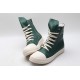 Rick Owens High-top Vegetable-Tanned Buffed Leather Green