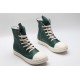 Rick Owens High-top Vegetable-Tanned Buffed Leather Green