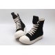 Rick Owens High-top Vegetable-Tanned Buffed Canvas Black