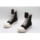 Rick Owens High-top Vegetable-Tanned Buffed Canvas Black