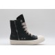 Rick Owens High-top Vegetable-Tanned Buffed Leather Dark Green