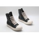 Rick Owens High-top Vegetable-Tanned Buffed Leather Dark Green