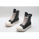 Rick Owens High-top Vegetable-Tanned Buffed Leather Dark Green