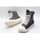 Rick Owens High-top Vegetable-Tanned Buffed Leather Dark Green