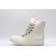 Rick Owens High-top Vegetable-Tanned Buffed Leather Milk