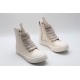 Rick Owens High-top Vegetable-Tanned Buffed Leather Milk