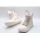 Rick Owens High-top Vegetable-Tanned Buffed Leather Milk