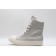 Rick Owens High-top Vegetable-Tanned Buffed Leather Grey