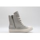 Rick Owens High-top Vegetable-Tanned Buffed Leather Grey