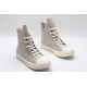 Rick Owens High-top Vegetable-Tanned Buffed Leather Grey