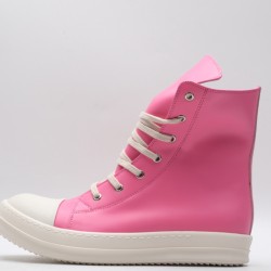 Rick Owens High-top Vegetable-Tanned Buffed Leather Pink