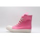 Rick Owens High-top Vegetable-Tanned Buffed Leather Pink