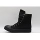 Rick Owens High-top Vegetable-Tanned Buffed Canvas Black