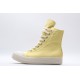 Rick Owens High-top Vegetable-Tanned Buffed Canvas Yellow Milk