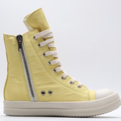 Rick Owens High-top Vegetable-Tanned Buffed Canvas Yellow Milk