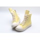 Rick Owens High-top Vegetable-Tanned Buffed Canvas Yellow Milk