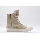 Rick Owens High-top Vegetable-Tanned Buffed Canvas Beige Milk