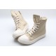 Rick Owens High-top Vegetable-Tanned Buffed Canvas Beige Milk