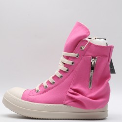 Rick Owens High-top Vegetable-Tanned Buffed Zipper Pink