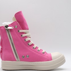 Rick Owens High-top Vegetable-Tanned Buffed Zipper Pink