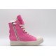 Rick Owens High-top Vegetable-Tanned Buffed Zipper Pink