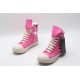 Rick Owens High-top Vegetable-Tanned Buffed Zipper Pink