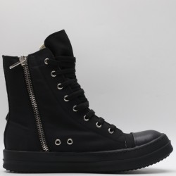 Rick Owens High-top Vegetable-Tanned Buffed Zipper Black