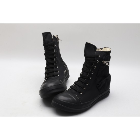 Rick Owens High-top Vegetable-Tanned Buffed Zipper Black