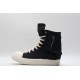 Rick Owens High-top Vegetable-Tanned Buffed Zipper Black Milk