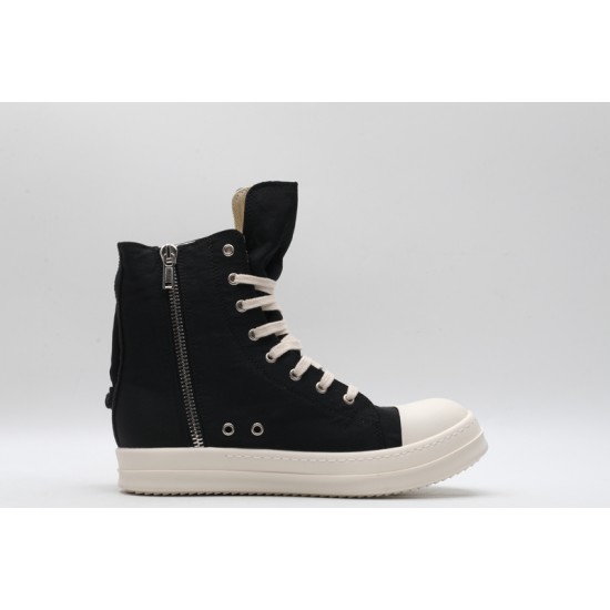 Rick Owens High-top Vegetable-Tanned Buffed Zipper Black Milk