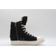 Rick Owens High-top Vegetable-Tanned Buffed Zipper Black Milk