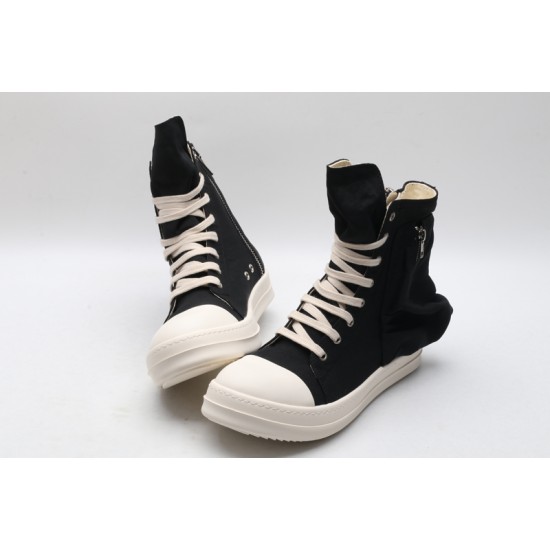 Rick Owens High-top Vegetable-Tanned Buffed Zipper Black Milk