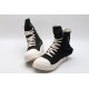 Rick Owens High-top Vegetable-Tanned Buffed Zipper Black Milk