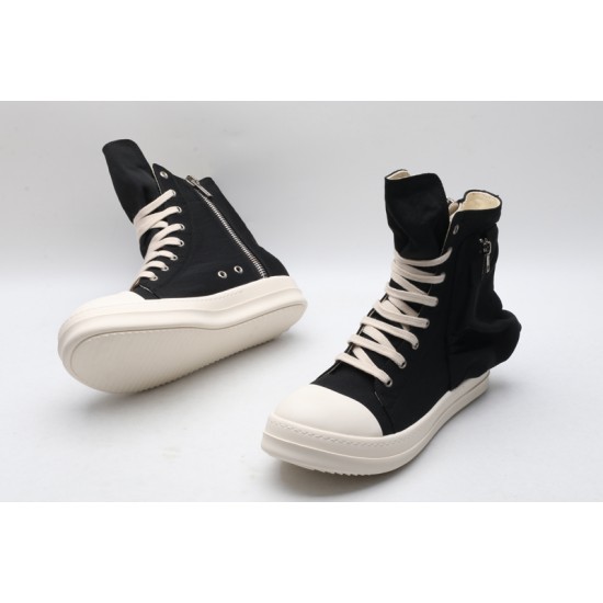 Rick Owens High-top Vegetable-Tanned Buffed Zipper Black Milk